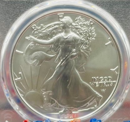 Burnished 2021 (W) $1 American Silver Eagle PCGS SP70 First Strike Type 2 American Flag Label Mint Condition (1 of 3,659)