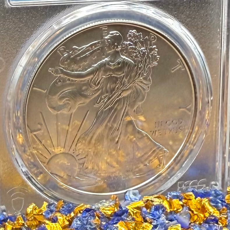 2021 $1 American Silver Eagle PCGS MS70 Thomas Cleveland Signed Blue Label Rare 1 of 50 Mint