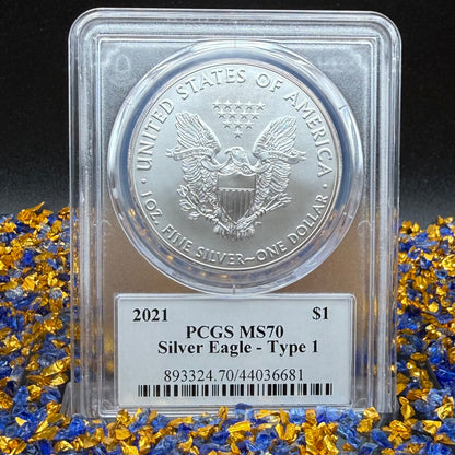 2021 $1 American Silver Eagle PCGS MS70 Thomas Cleveland Signed Blue Label Rare 1 of 50 Mint