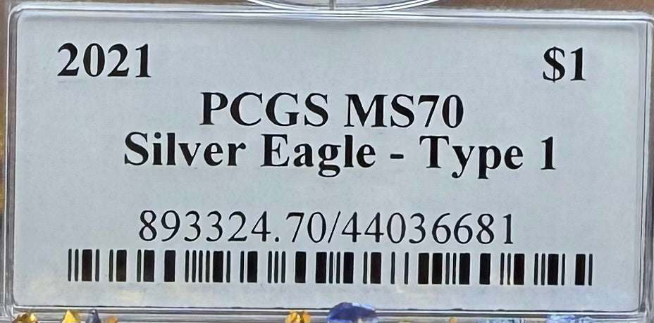 2021 $1 American Silver Eagle PCGS MS70 Thomas Cleveland Signed Blue Label Rare 1 of 50 Mint