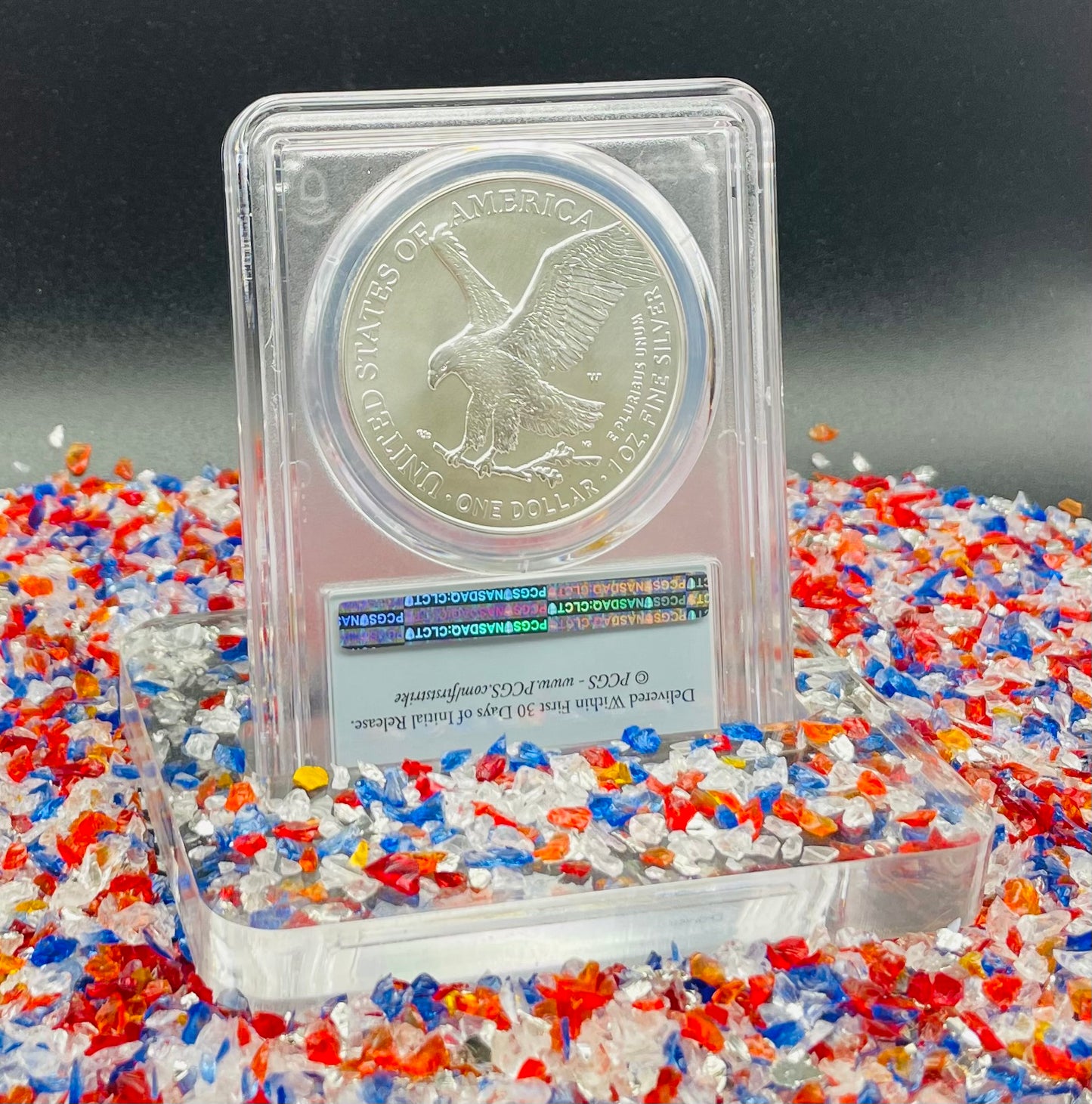 Burnished 2021 (W) $1 American Silver Eagle PCGS SP70 First Strike Type 2 American Flag Label Mint Condition (1 of 3,659)