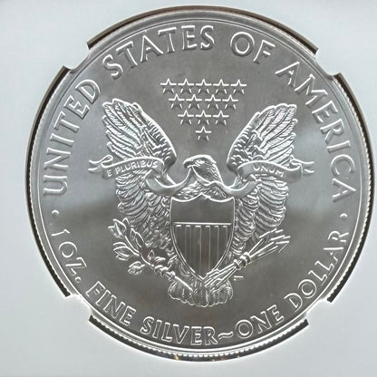 2014 San Francisco $1 American Silver Eagle NGC MS70 Early Releases Trolly Label Mint Condition