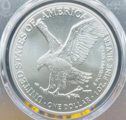 2021 T-2 $1 (W) American Silver Eagle PCGS MS70 NFL Hall of Fame Andre Reed Signed 1 of 100