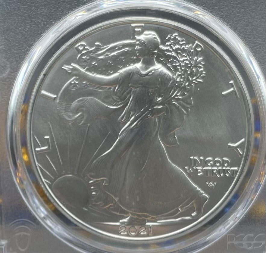 2021 $1 American Silver Eagle PCGS MS70 Type 2 Thomas Rogers Signed Label Mint Condition Rare (1 of 2500)