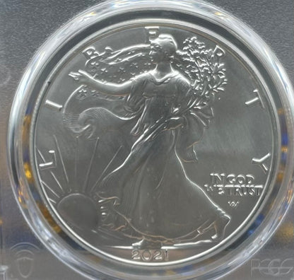 2021 $1 American Silver Eagle PCGS MS70 Type 2 Thomas Rogers Signed Label Mint Condition Rare (1 of 2500)