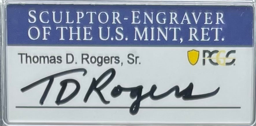 2021 $1 American Silver Eagle PCGS MS70 Type 2 Thomas Rogers Signed Label Mint Condition Rare (1 of 2500)