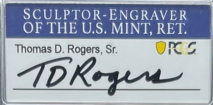 2021 $1 American Silver Eagle PCGS MS70 Type 2 Thomas Rogers Signed Label Mint Condition Rare (1 of 2500)