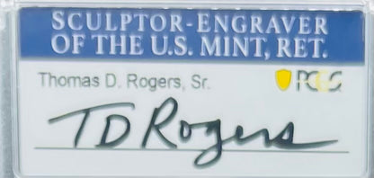 2023 $1 American Silver Eagle PCGS MS70 Thomas Rogers Signed Flag Label Mint Condition (Rare 1 of 250)