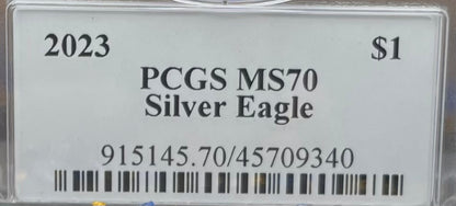 2023 $1 American Silver Eagle PCGS MS70 Thomas Rogers Signed Flag Label Mint Condition (Rare 1 of 250)