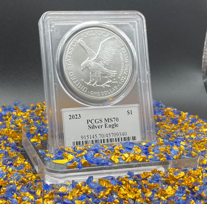 2023 $1 American Silver Eagle PCGS MS70 Thomas Rogers Signed Flag Label Mint Condition (Rare 1 of 250)