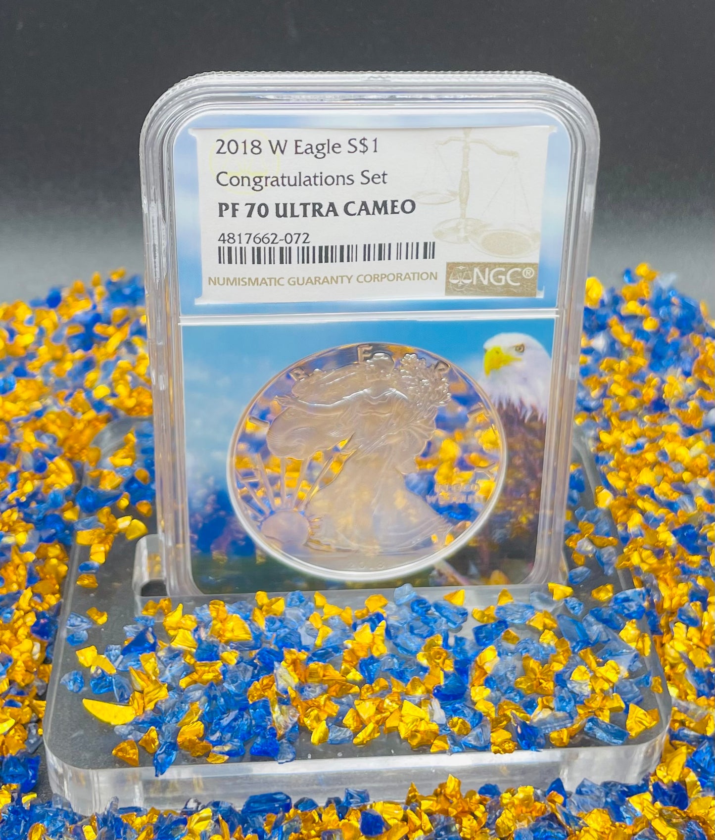 Proof 2018 (W) $1 American Silver Eagle NGC PF70 Congratulations Set Eagle Holder Mint Condition (Rare 1 of 1,331)