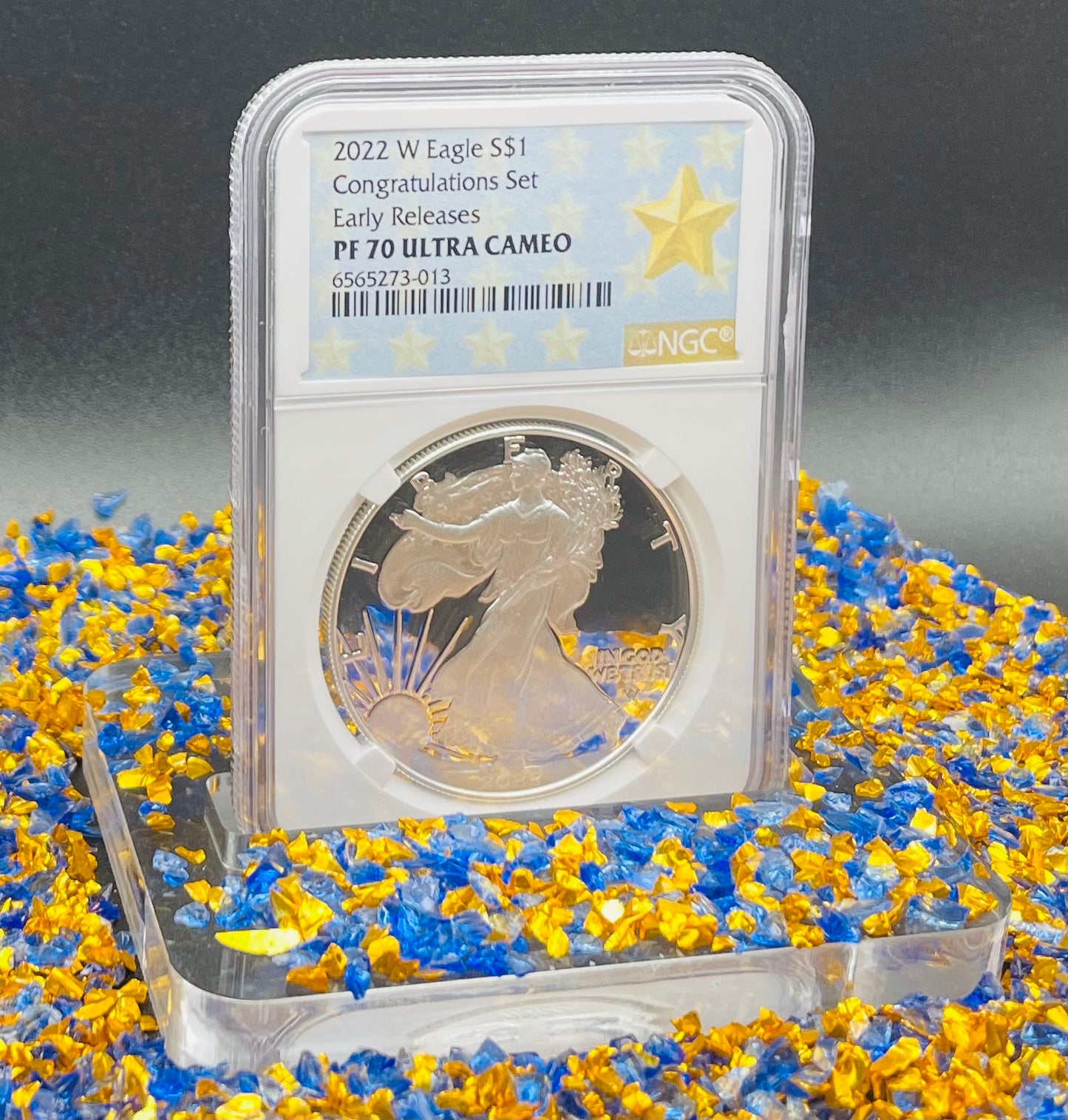 Proof 2022 (W) $1 American Silver Eagle NGC PF70 Early Releases Congratulations Set West Point Gold Start (1 of 1,332)