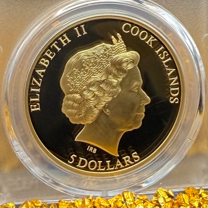 2018 Cook Islands Silver Dollar $5 PCGS FDOI PR70DCAM South African Sungazer Lizard - 24K Gold (1 of 91)