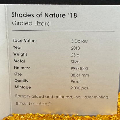 2018 Cook Islands Silver Dollar $5 PCGS FDOI PR70DCAM South African Sungazer Lizard - 24K Gold (1 of 91)