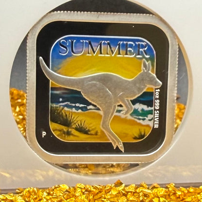 2013 P Silver $1 Australia Silver Dollar NGC PF70UC Four Seasons Square Series - Summer Colorized Beach Scene with Kangaroo (1 of 124)