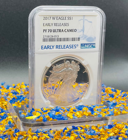 Proof 2017 (W) $1 American Silver Eagle NGC PF70 Early Releases Mint Condition