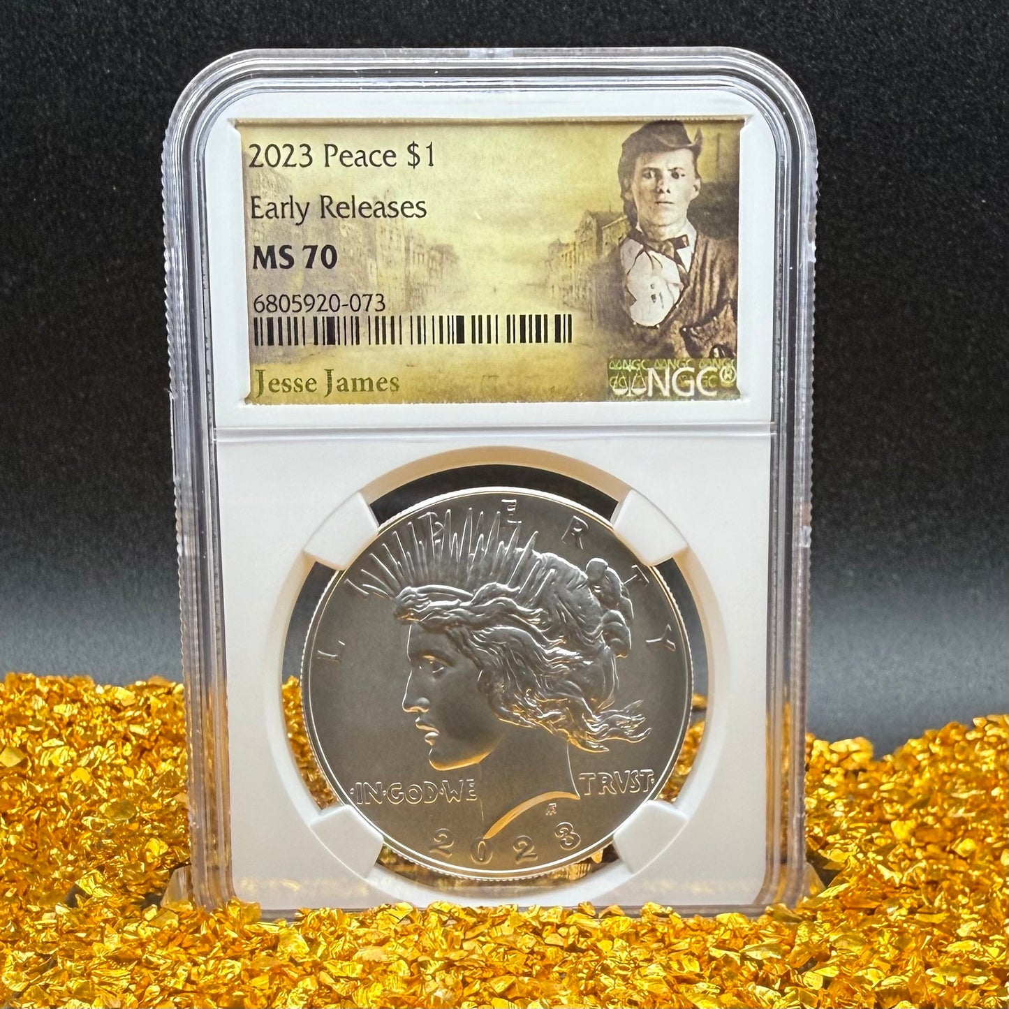 2023 United States Peace Silver Dollar $1 NGC Early Releases MS70 Jessie James Label Mint! (1 of 7,329)