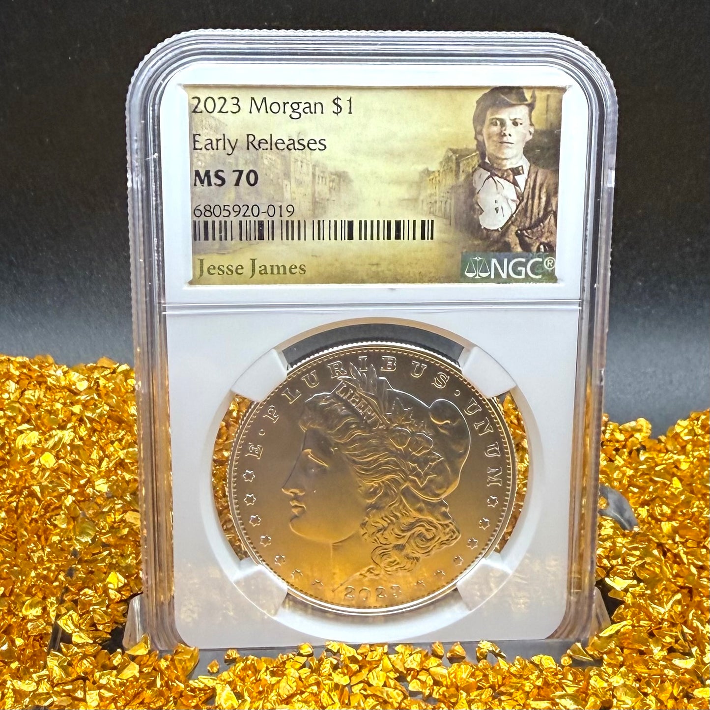 2023 United States Morgan Silver Dollar $1 NGC Early Releases MS70 Jessie James Label Mint! (1 of 7,644)