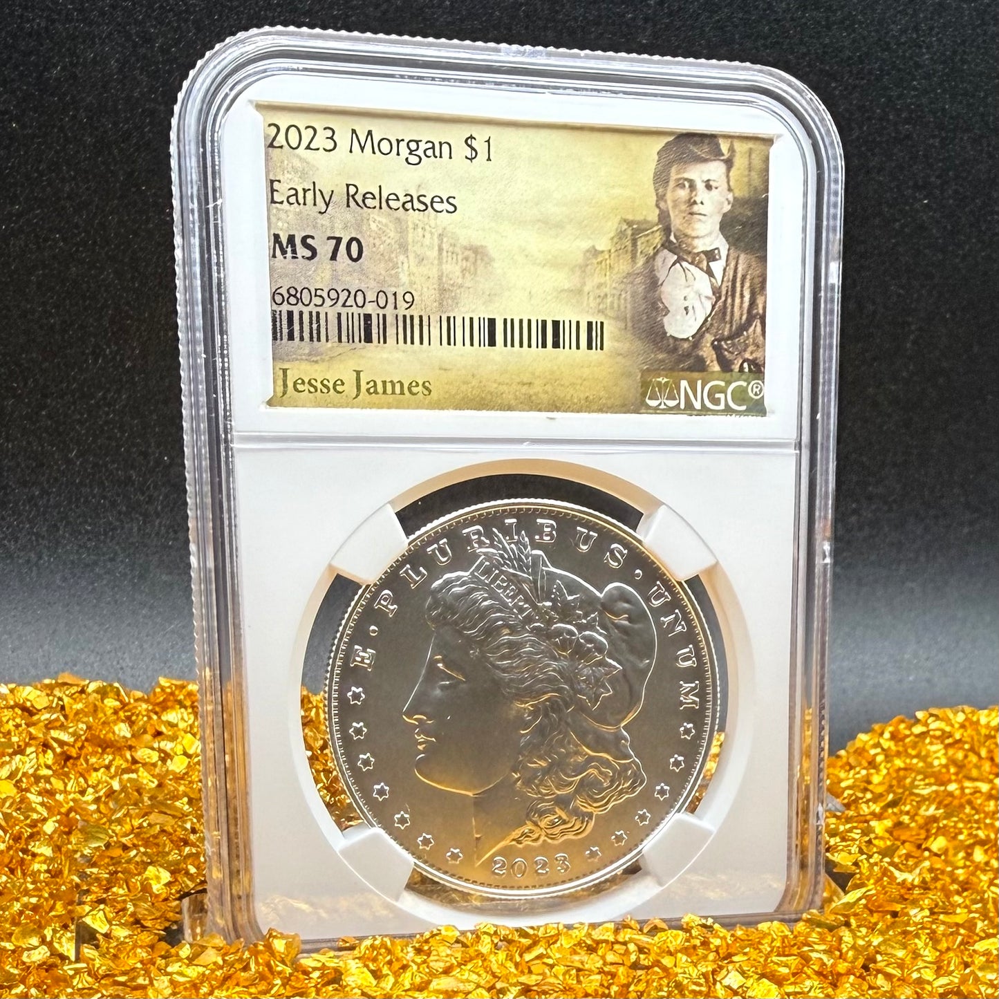 2023 United States Morgan Silver Dollar $1 NGC Early Releases MS70 Jessie James Label Mint! (1 of 7,644)