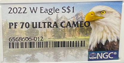 Proof 2022 (W) $1 American Silver Eagle NGC PF70 Eagle Mountain Label (1 of 5,895)