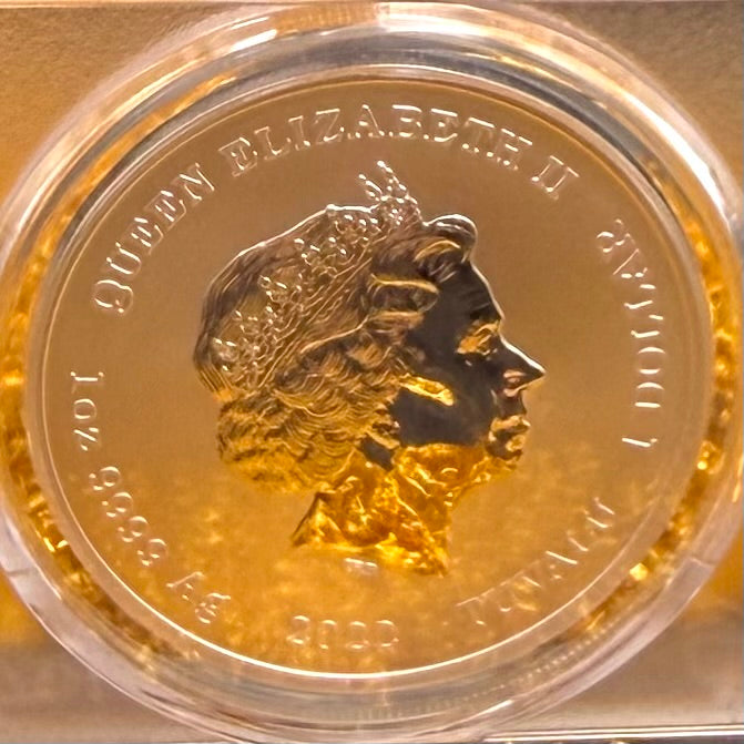 2022-P 1 oz Tuvaluan Silver Dollar $1 PCGS MS70 The Rising Sun - Black Flag (1 of 38)