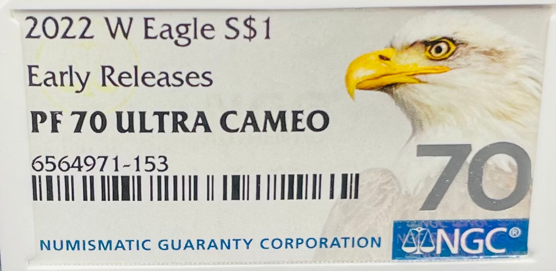 Proof 2022 (W) $1 American Silver Eagle NGC PF70 Early Releases Modern Silver Eagle Label Mint Condition (1 of 4,817)