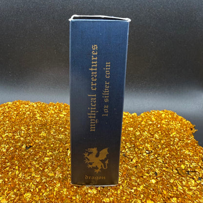 2014 1 oz Tuvaluan Silver Dollar $1 Brilliant Uncirculated Mystical Creatures Series - Dragon Colorized, Leather Case, COA