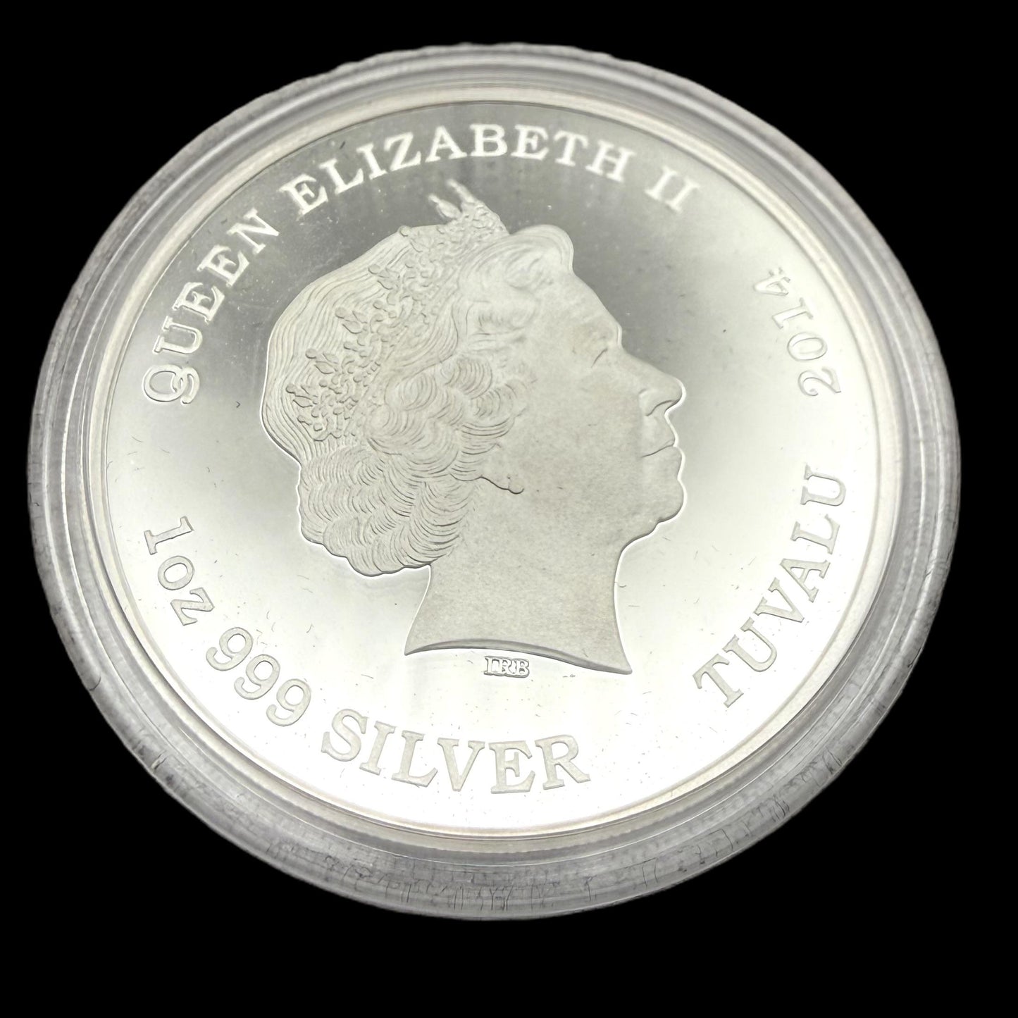 2014 1 oz Tuvaluan Silver Dollar $1 Brilliant Uncirculated Mystical Creatures Series - Dragon Colorized, Leather Case, COA