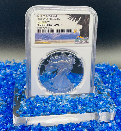 Proof 2015 (W) $1 American Silver Eagle NGC PF70 Fun Show Releases Eagle Mountain Label #372 (1 of 4,365)