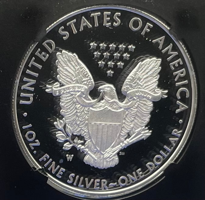 Proof 2021 (W) $1 American Silver Eagle NGC PF70 Type 1 First Releases Heraldic Eagle Label Black Core (1 of 6,854)