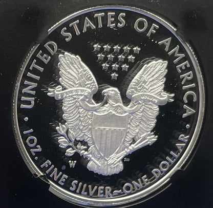 Proof 2021 (W) $1 American Silver Eagle NGC PF70 Type 1 First Releases Heraldic Eagle Label Black Core (1 of 6,854)