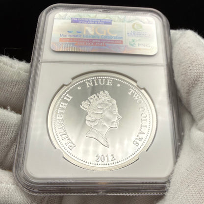 2012 Niue Silver Dollar $2 NGC PF70UC American Reptile Florida Alligator - 24K Gold (1 of 149)