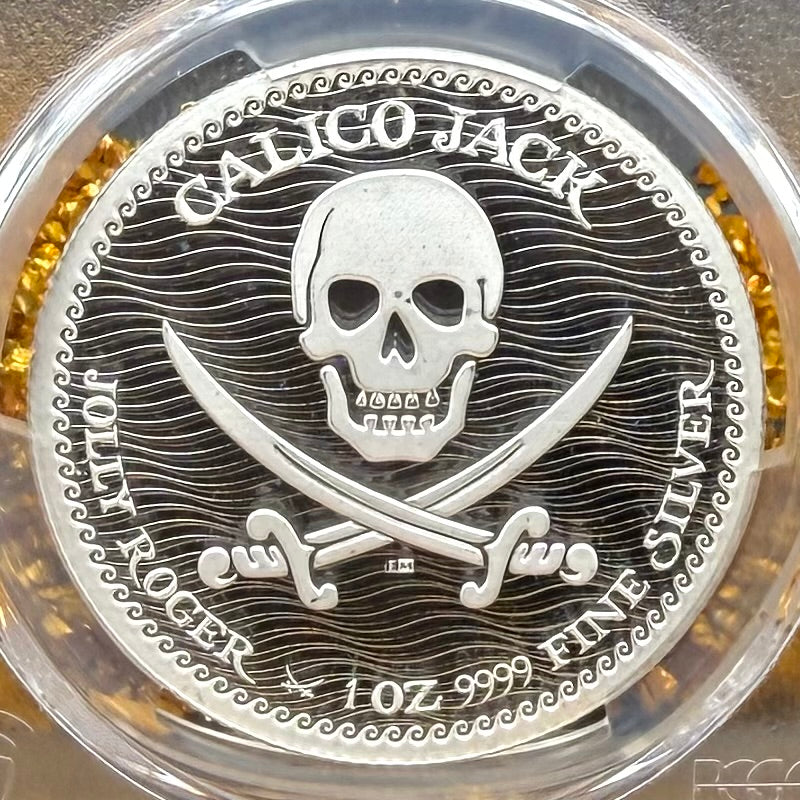 2023 1 oz Niue Silver Dollar $2 PCGS MS70 Skull & Crossbones, Pirate Calico Jack, Jolly Roger (1 of 19) Mint!