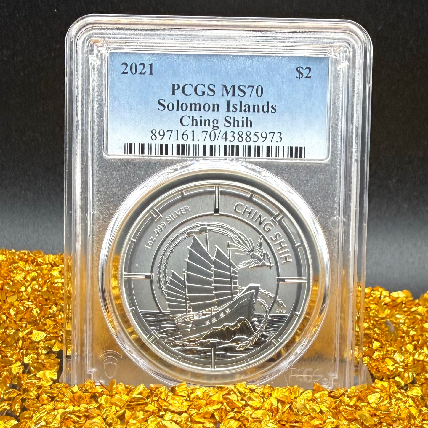 2021 1 oz Solomon Islands Silver Dollar $2 PCGS MS70 Pirate Ching Shih (1 of 6)