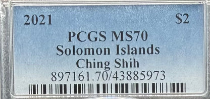2021 1 oz Solomon Islands Silver Dollar $2 PCGS MS70 Pirate Ching Shih (1 of 6)