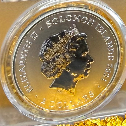 2021 1 oz Solomon Islands Silver Dollar $2 PCGS MS70 Pirate Ching Shih (1 of 6)