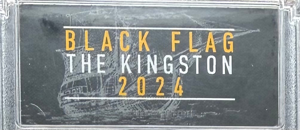 2024-P 1 oz Tuvaluan Silver Dollar $1 PCGS MS70 Pirate Ship - The Kingston Black Flag Antique Finish (1 of 92) Mint!