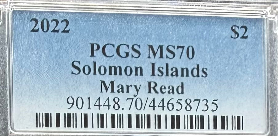 2022 1 oz Solomon Islands Silver Dollar $2 PCGS MS70 Pirate Mary Read (1 of 16)
