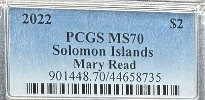 2022 1 oz Solomon Islands Silver Dollar $2 PCGS MS70 Pirate Mary Read (1 of 16)