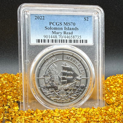 2022 1 oz Solomon Islands Silver Dollar $2 PCGS MS70 Pirate Mary Read (1 of 16)