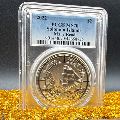 2022 1 oz Solomon Islands Silver Dollar $2 PCGS MS70 Pirate Mary Read (1 of 16)