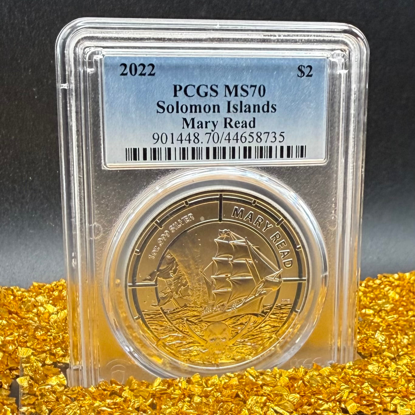 2022 1 oz Solomon Islands Silver Dollar $2 PCGS MS70 Pirate Mary Read (1 of 16)
