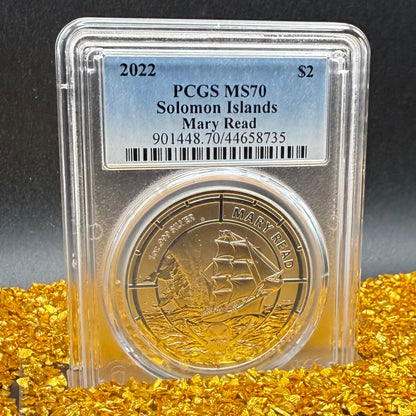 2022 1 oz Solomon Islands Silver Dollar $2 PCGS MS70 Pirate Mary Read (1 of 16)