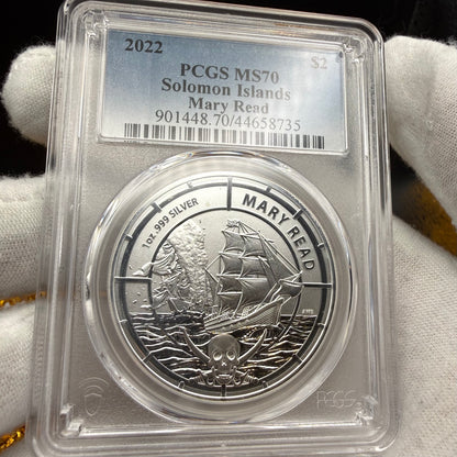 2022 1 oz Solomon Islands Silver Dollar $2 PCGS MS70 Pirate Mary Read (1 of 16)