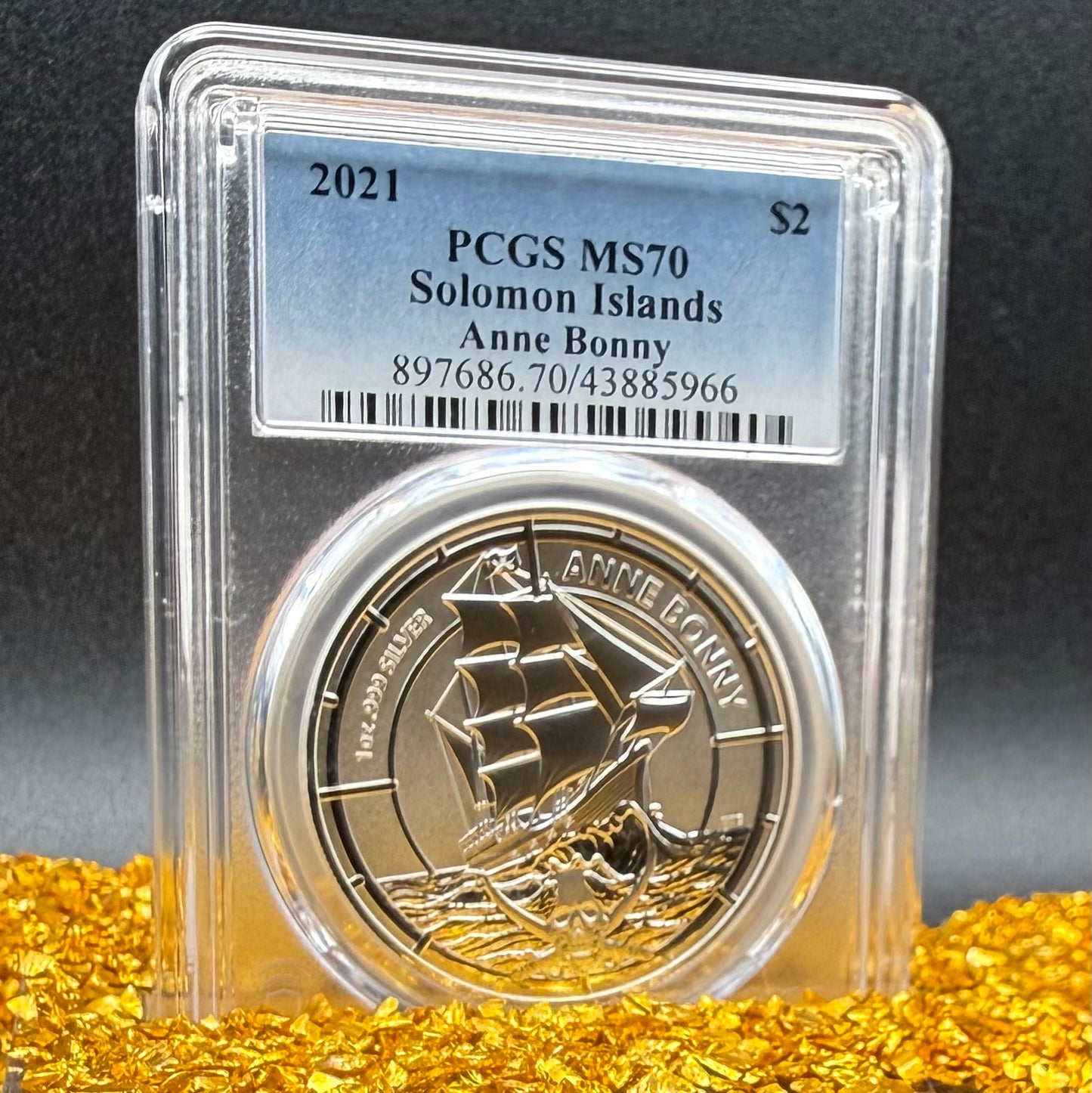 2021 1 oz Solomon Islands Silver Dollar $2 PCGS MS70 Pirate Anne Bonny (1 of 8) Mint!