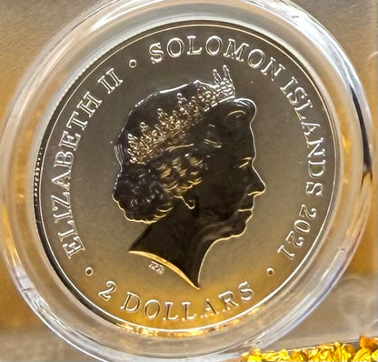 2021 1 oz Solomon Islands Silver Dollar $2 PCGS MS70 Pirate Anne Bonny (1 of 8) Mint!