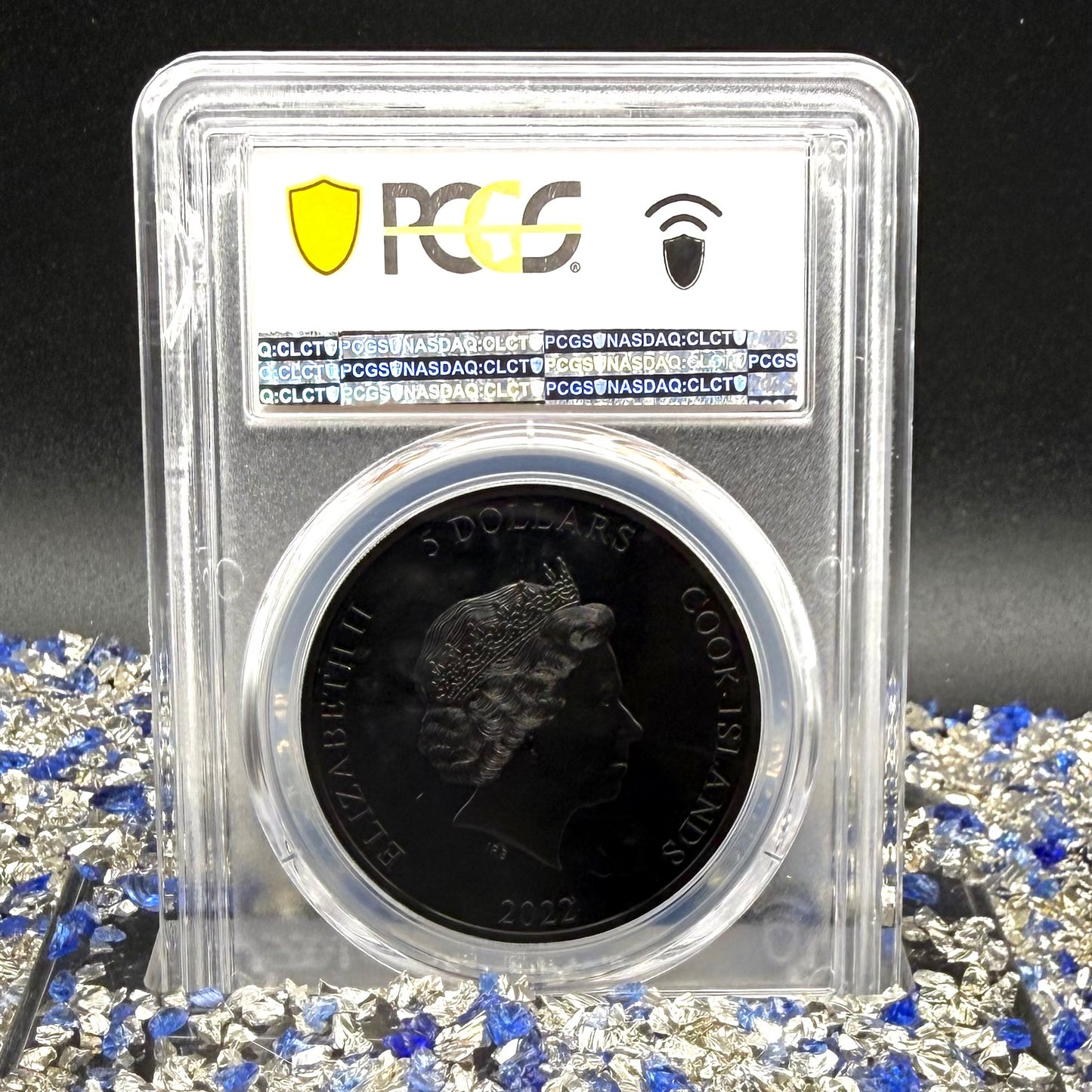 2022 1 oz $5 Cook Islands Silver Dollar PCGS PR70DCAM FDOI Iron Maiden 'The Number of the Beast'Black Obsidian Finish (1 of 249)