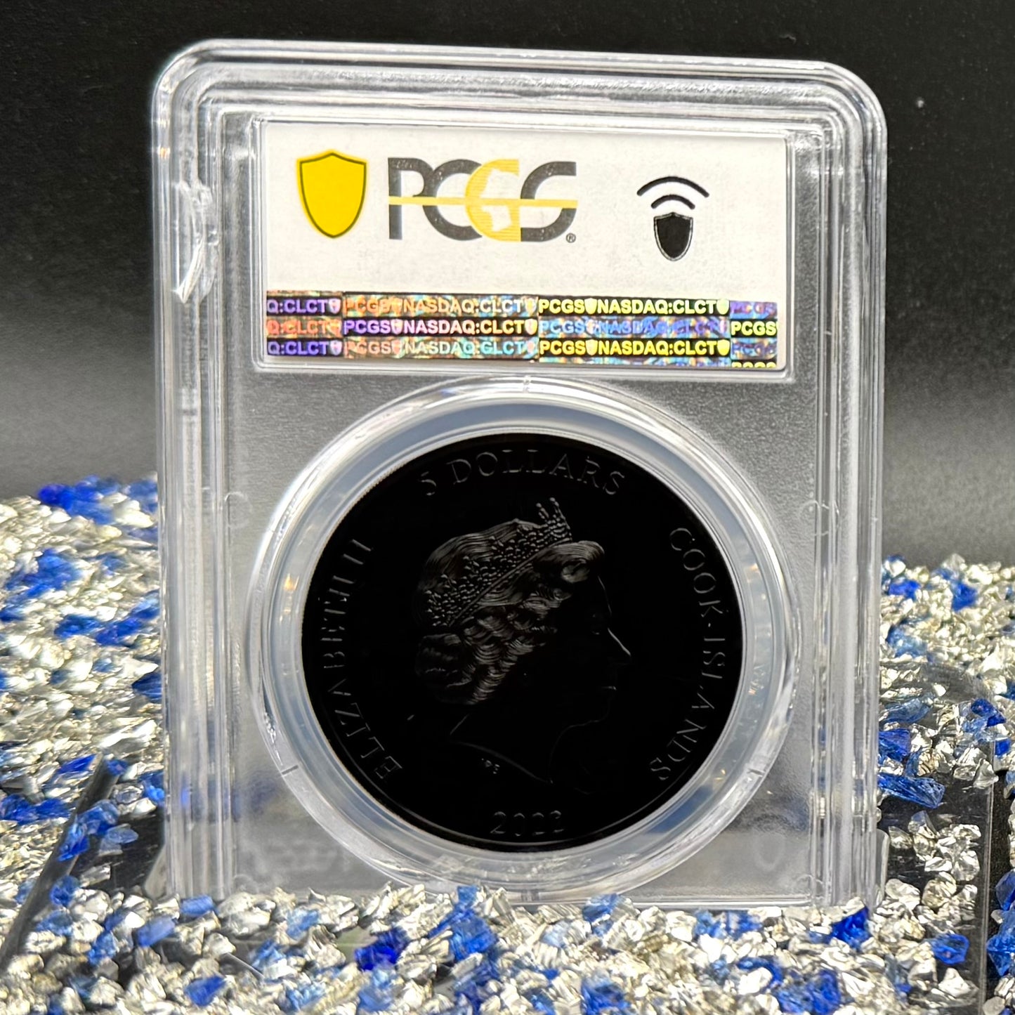 2022 1 oz $5 Cook Islands Silver Dollar PCGS PR70DCAM FDOI Iron Maiden 'The Number of the Beast'Black Obsidian Finish (1 of 249)