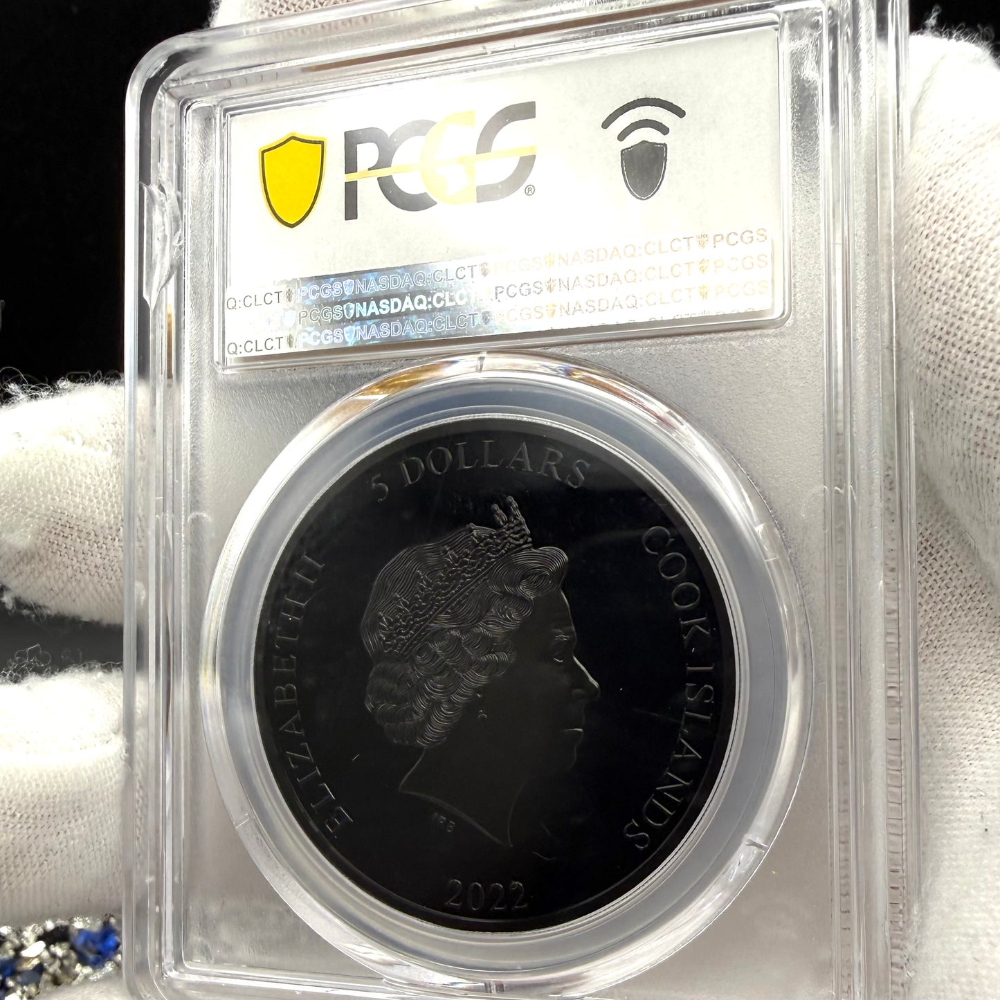 2022 1 oz $5 Cook Islands Silver Dollar PCGS PR70DCAM FDOI Iron Maiden 'The Number of the Beast'Black Obsidian Finish (1 of 249)