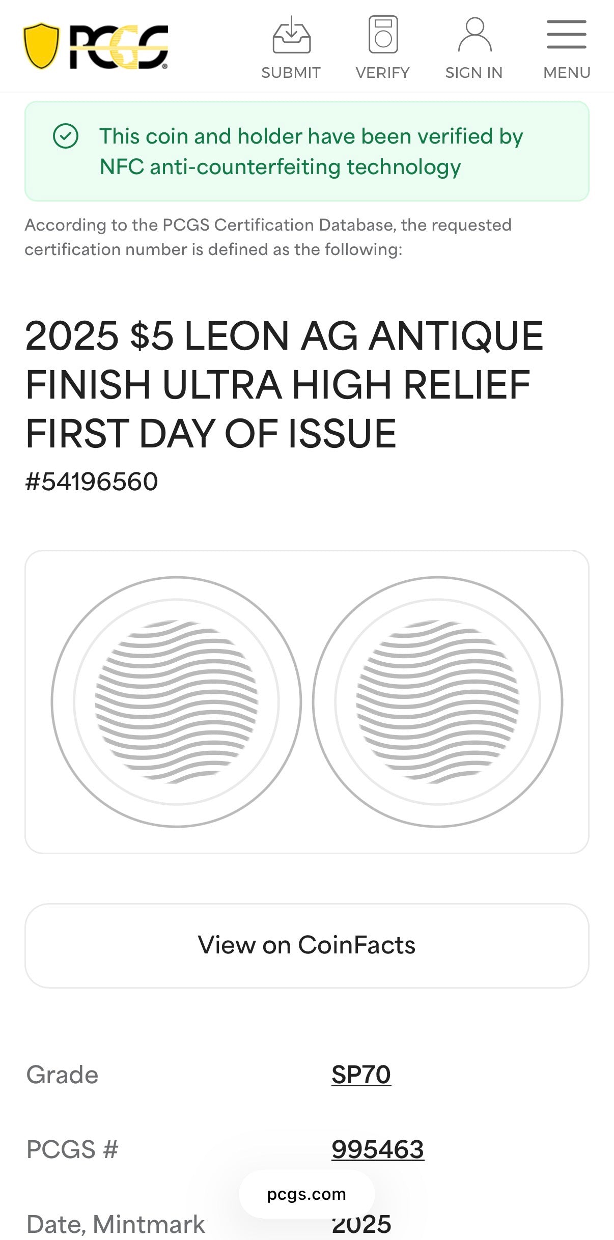 2025 1 oz $5 Cook Islands Silver Dollar PCGS FDOI SP70 Burnished Ultra High Relief Leon Antique Finish (1 of 50) Mint!